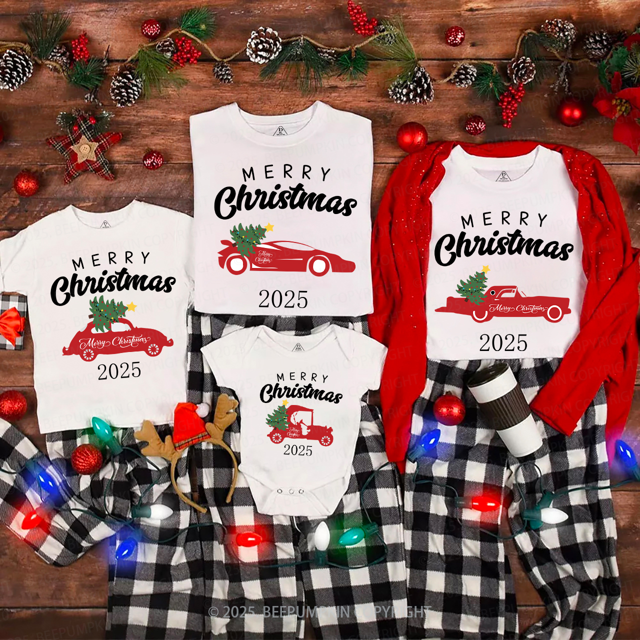 Merry Christmas 2024 Personalized Truck Family Matching Shirt