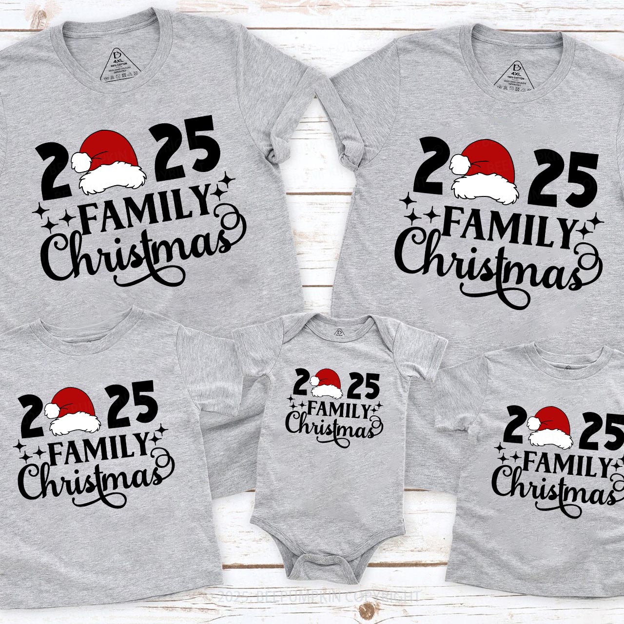 Personalized 2025 Star Christmas Family Matching T-Shirts Beepumpkin