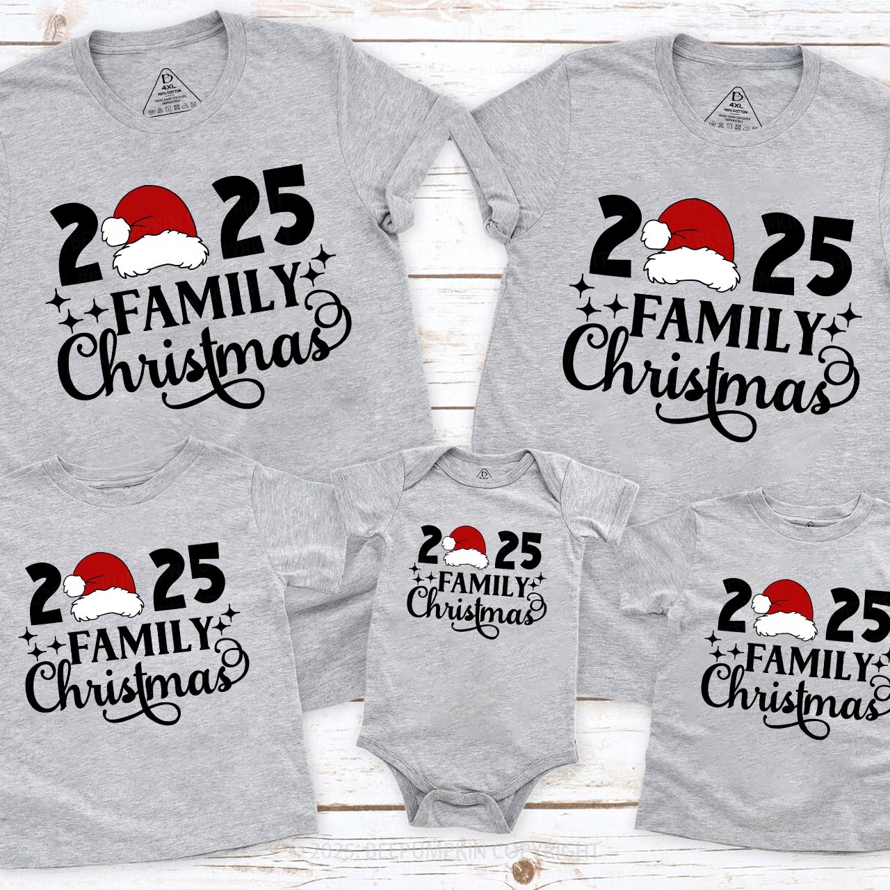 Personalized 2025 Star Christmas Family Matching T-Shirts Beepumpkin
