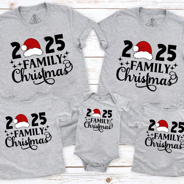 Personalized 2025 Star Christmas Family Matching T-Shirts Beepumpkin
