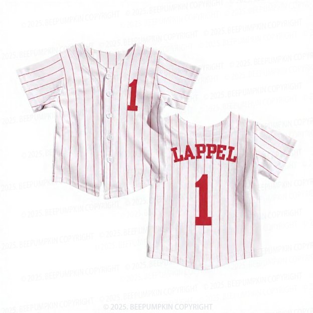 Personalized Pinstripe Jersey Toddler&Kid's Baseball Jersey Beepumpkin