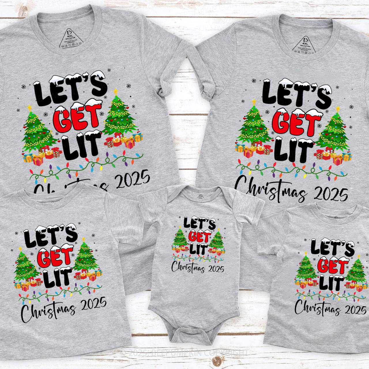 Let's Get Lit From Xmas Party Matching Shirts