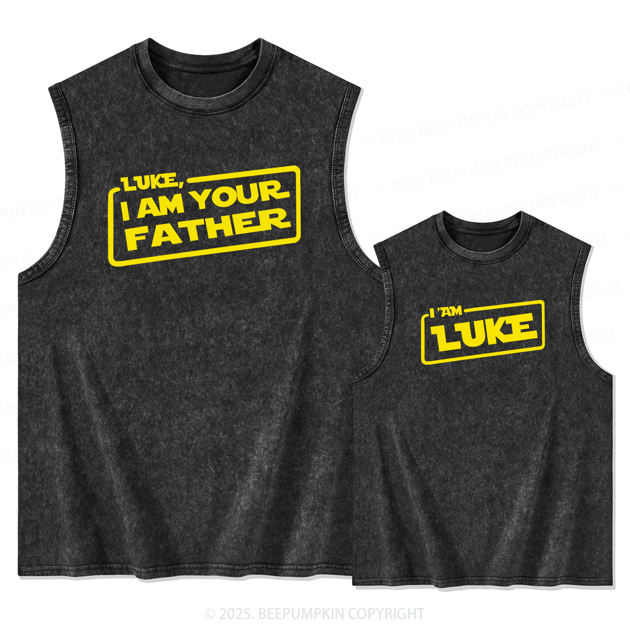 Personalized Name I Am Your Father Dad&Me Matching Washed Tank Top