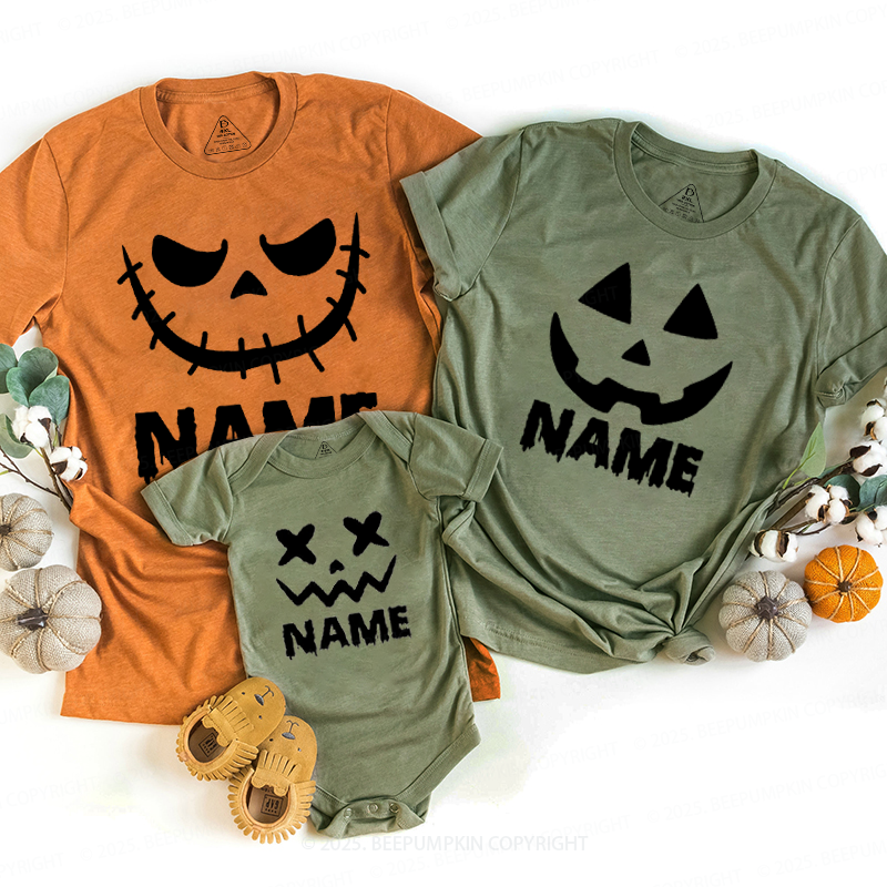 Personalized Ghost Face Name Halloween Family Matching Shirts