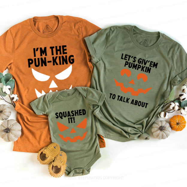 Personalized I'm The Pun-King Halloween Family Matching Shirts