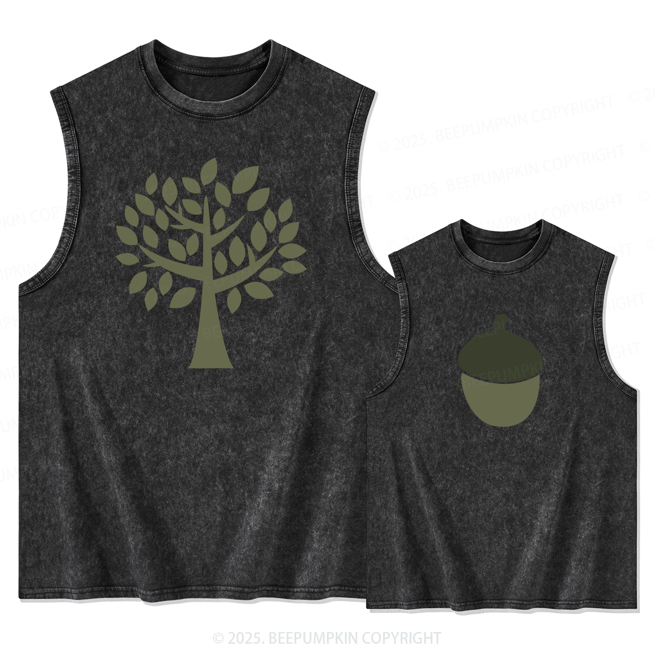 Tree And Acorn Dad&Me Matching Washed Tank Top