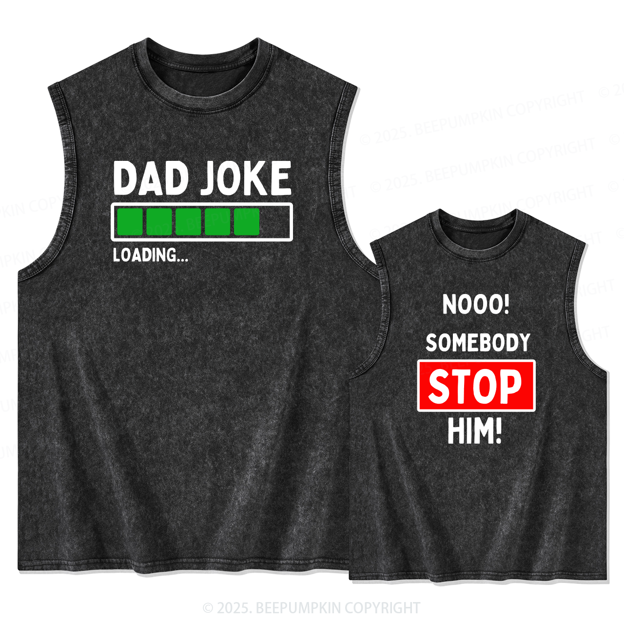 Dad Joke Loading Nooo! Dad&Me Matching Washed Tank Top