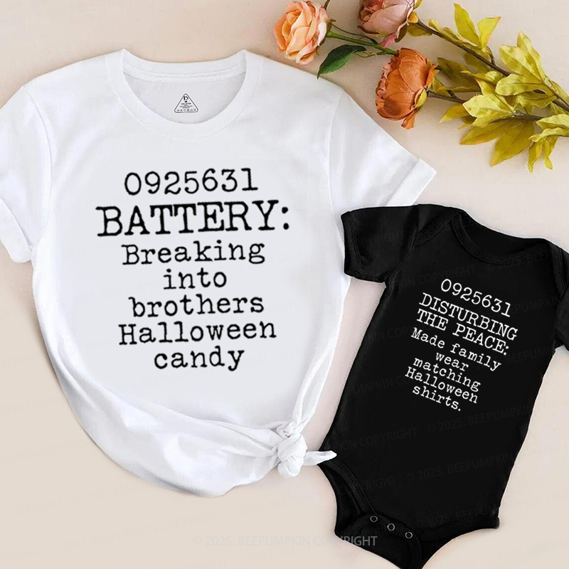 Personalized Crime Halloween Family Matching Shirts
