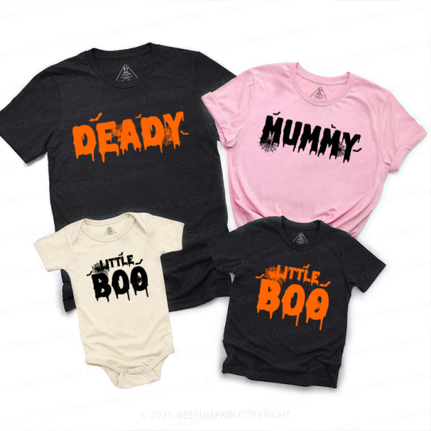 Personalized Deady Mummy Little Boo Halloween Family Matching Shirts