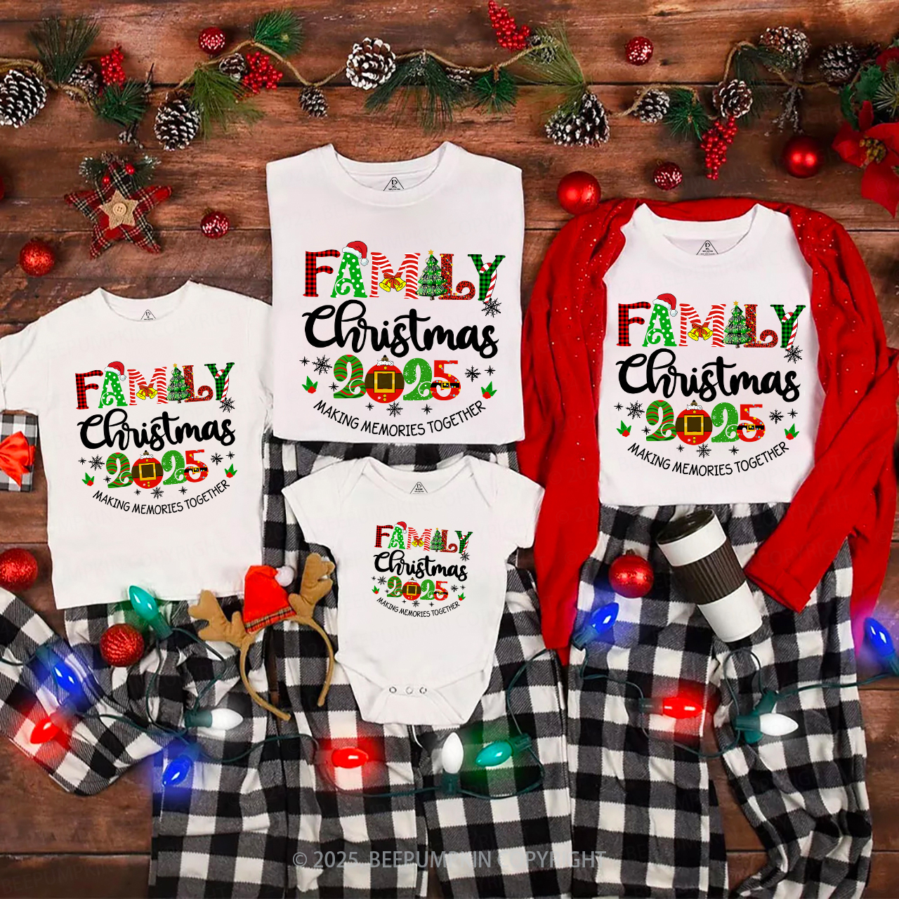 2025 Merry Christmas Squad Light Family Matching T-Shirts