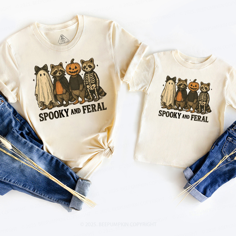 Spooky & Feral Halloween Family Matching Shirts
