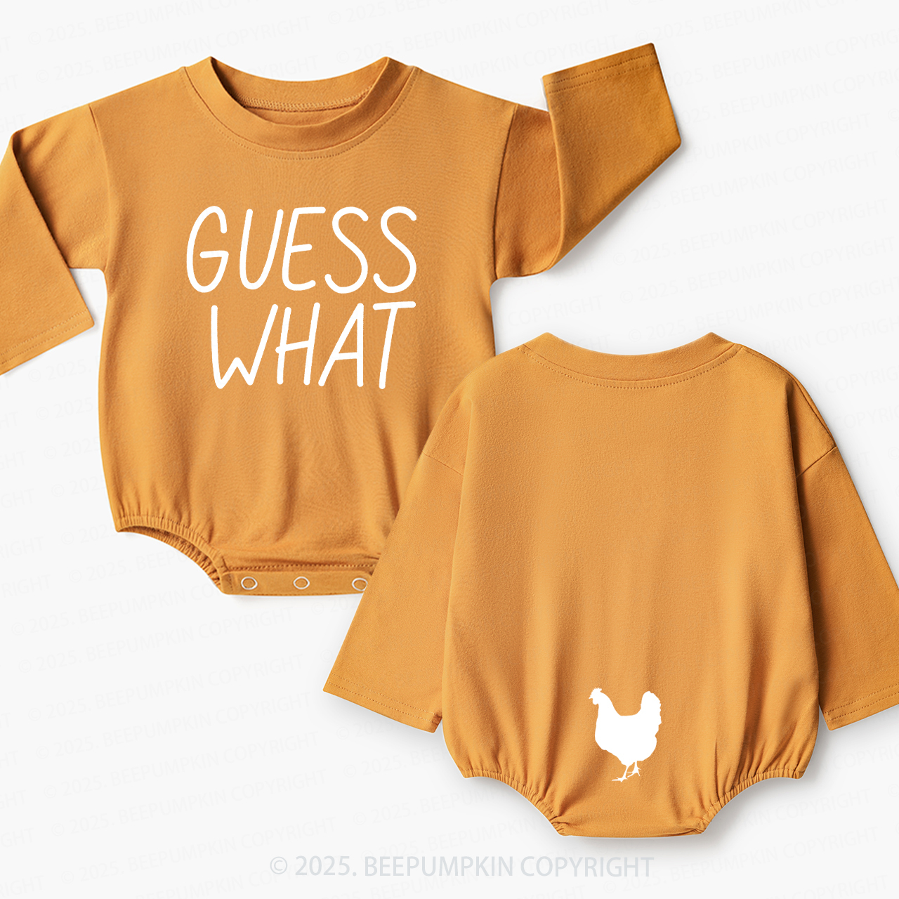 Guess What Chicken Butt Baby Bubble Romper Beepumpkin
