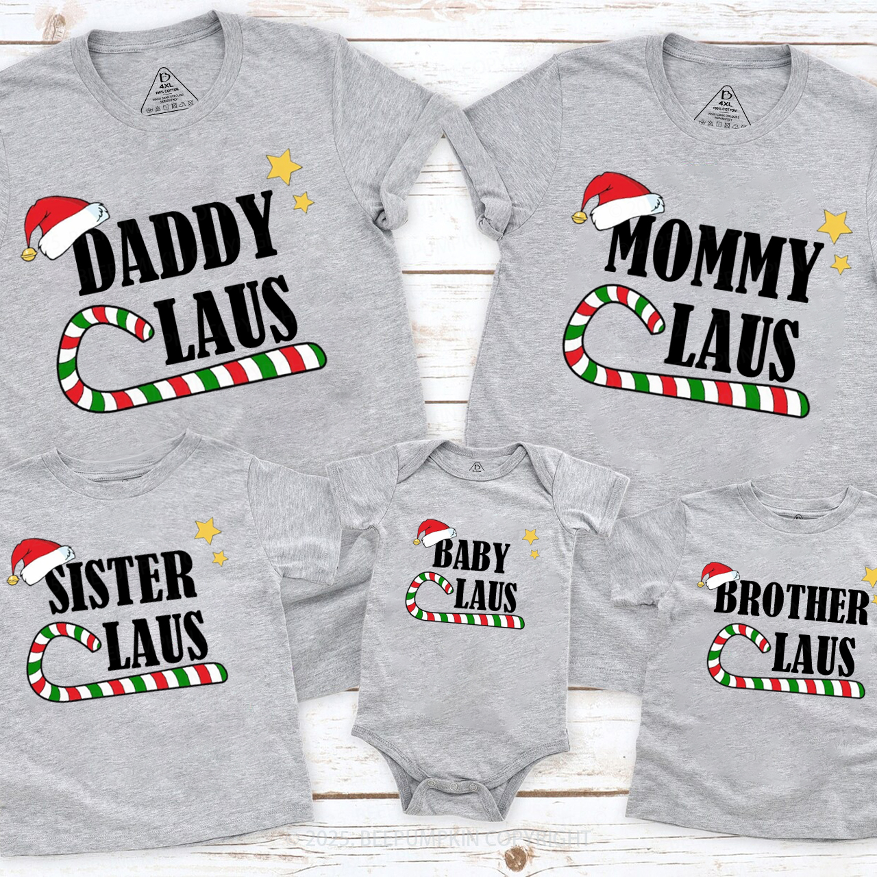 Personalized Holiday Claus Squad Family Matching T-Shirts Beepumpkin