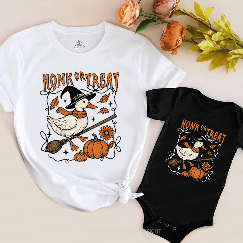 Honk Or Treat Halloween Goose Family Matching Shirts