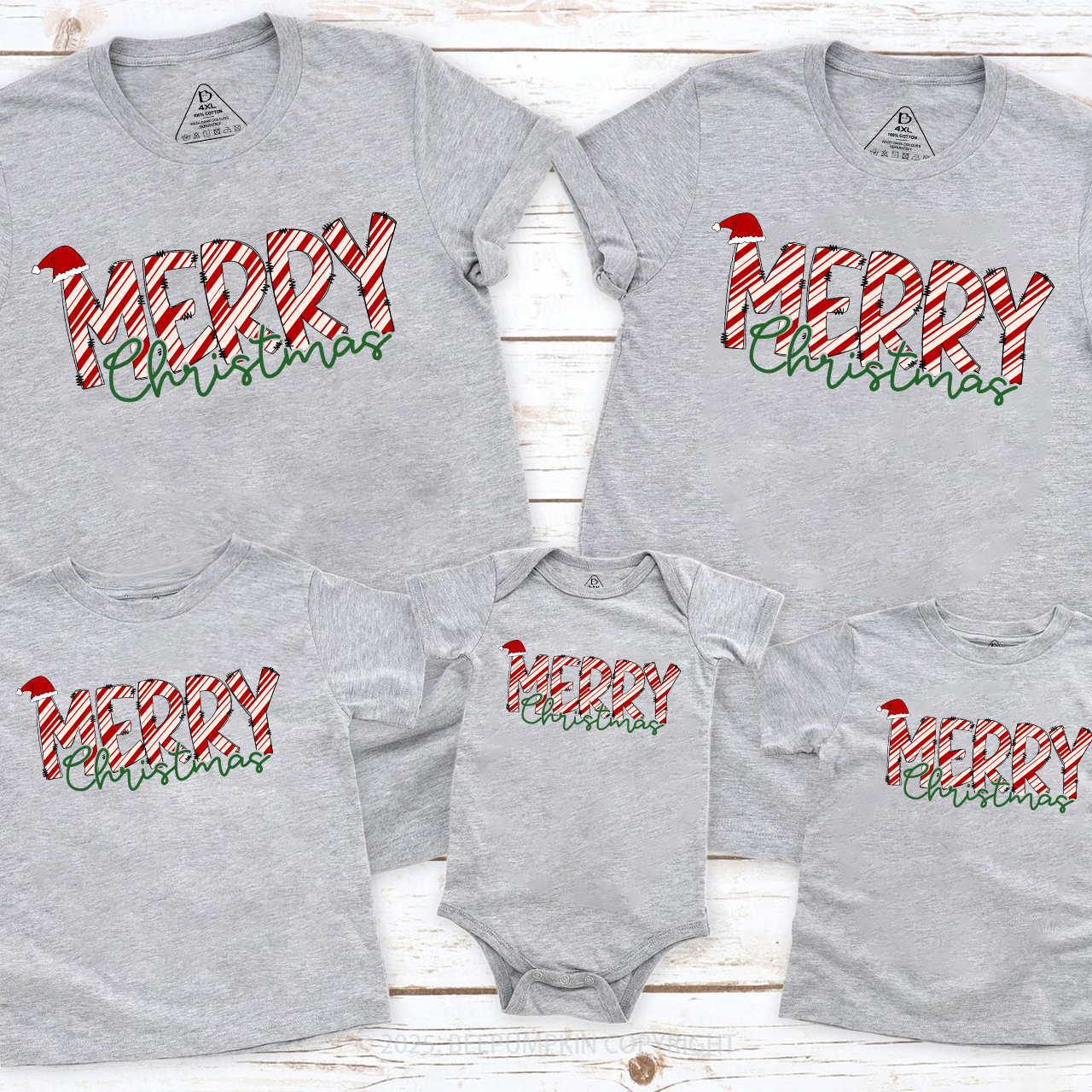 Merry Christmas Family Matching T-Shirts Beepumpkin
