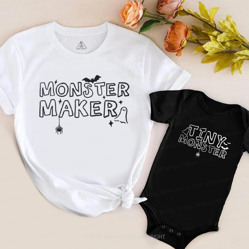 Personalized Little Monster Crew Halloween Family Matching Shirts