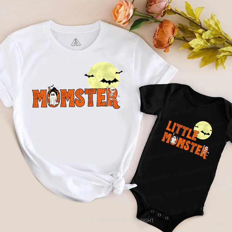 Personalized Dadcula Momster Little Monster Halloween Family Matching Shirts