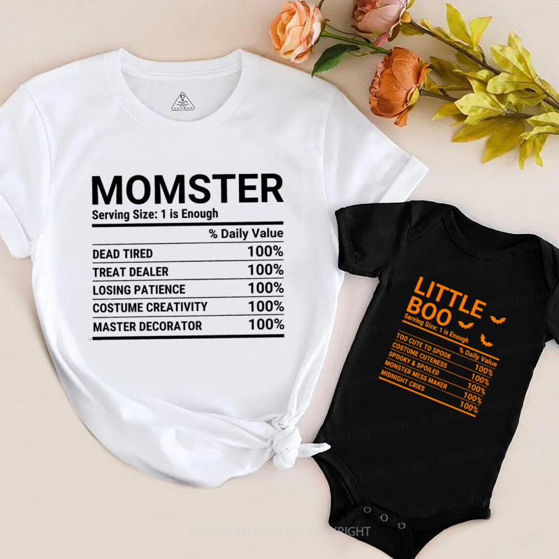 Personalized Group Halloween Nutrition Facts Family Matching Shirts