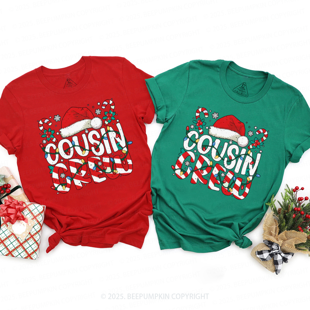 Christmas Cousin Crew Family Matching T-Shirts Beepumpkin