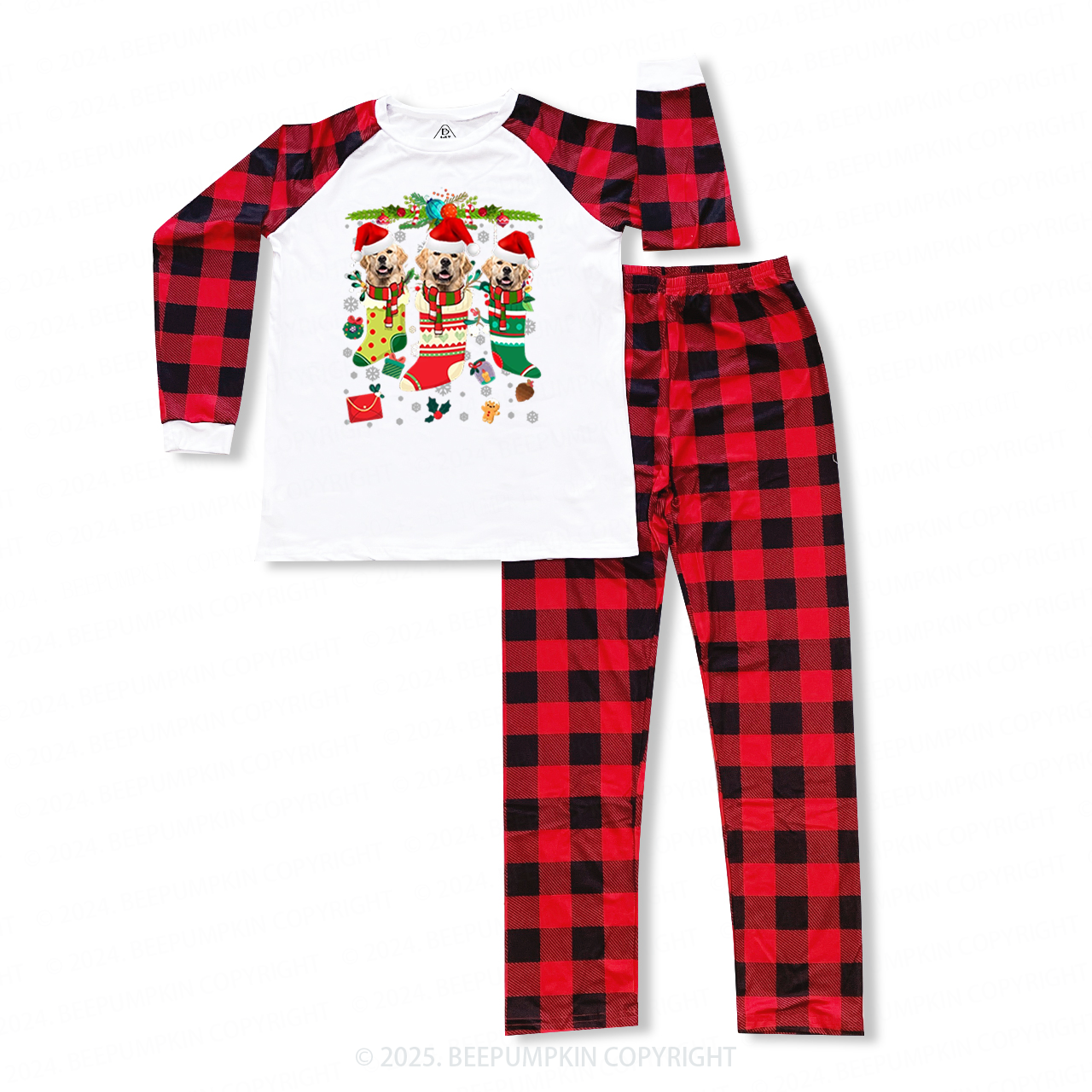 Personalized Paws & Claus Family Matching Pajamas