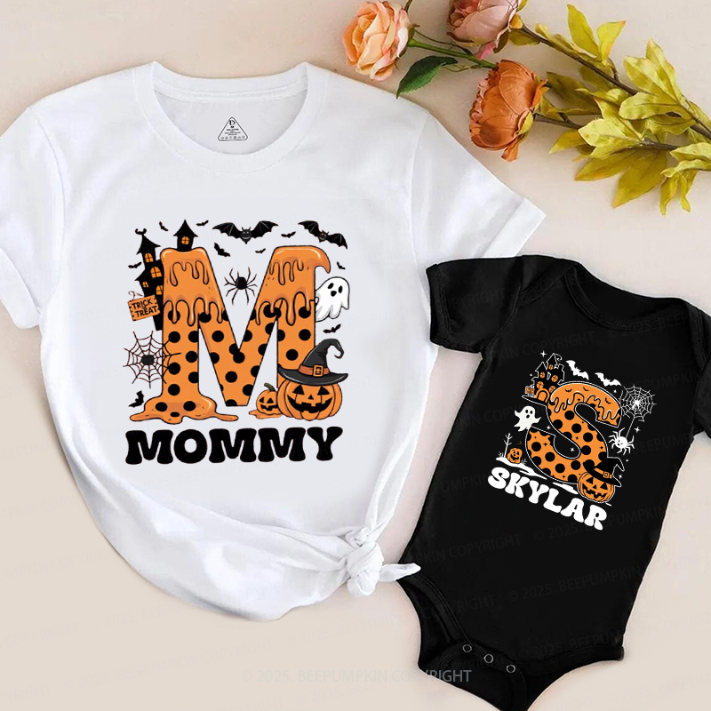 Personalized Alphabet Name Halloween Family Fun Matching Shirts