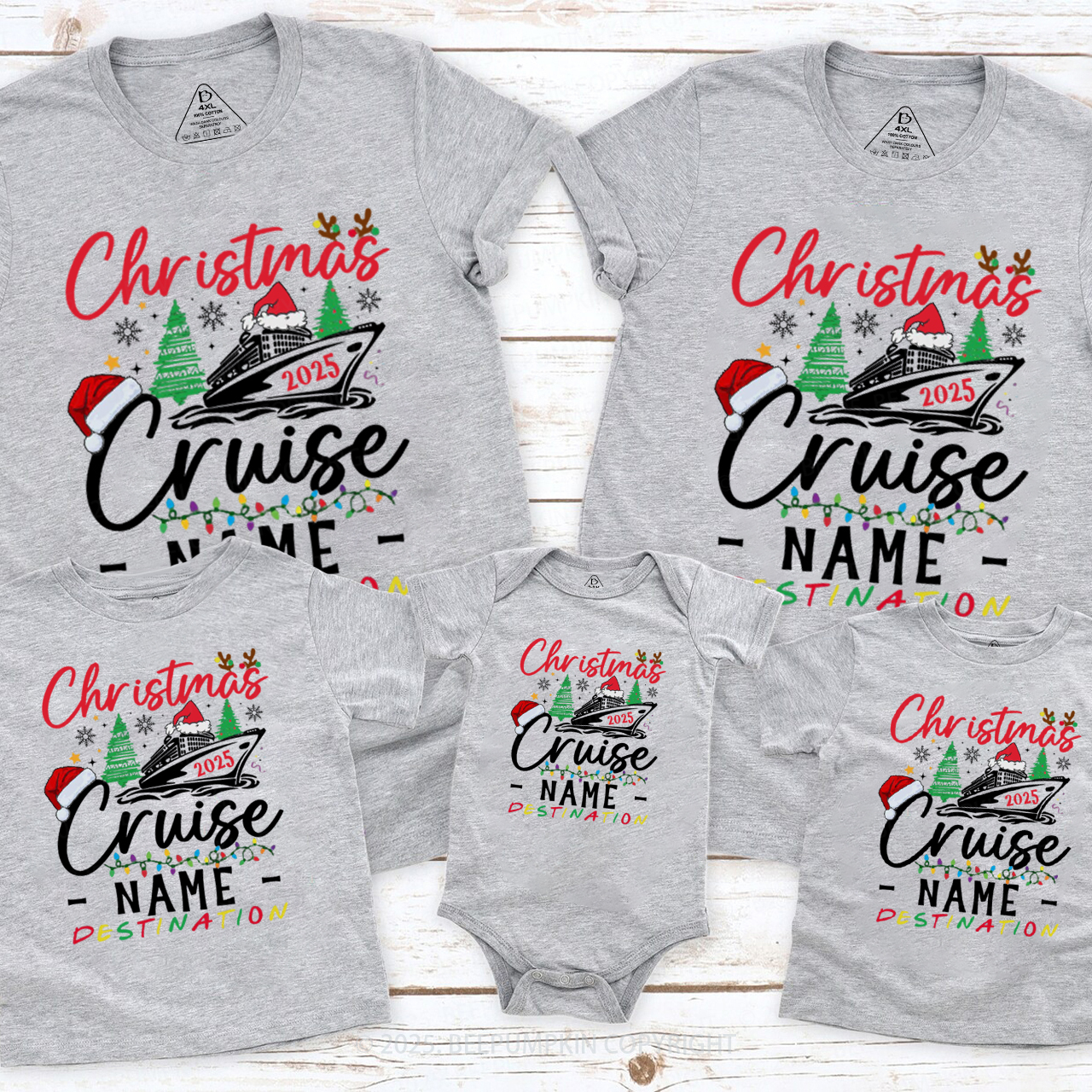 Personalized Christmas Cruise 2025 Family Matching T-Shirts Beepumpkin