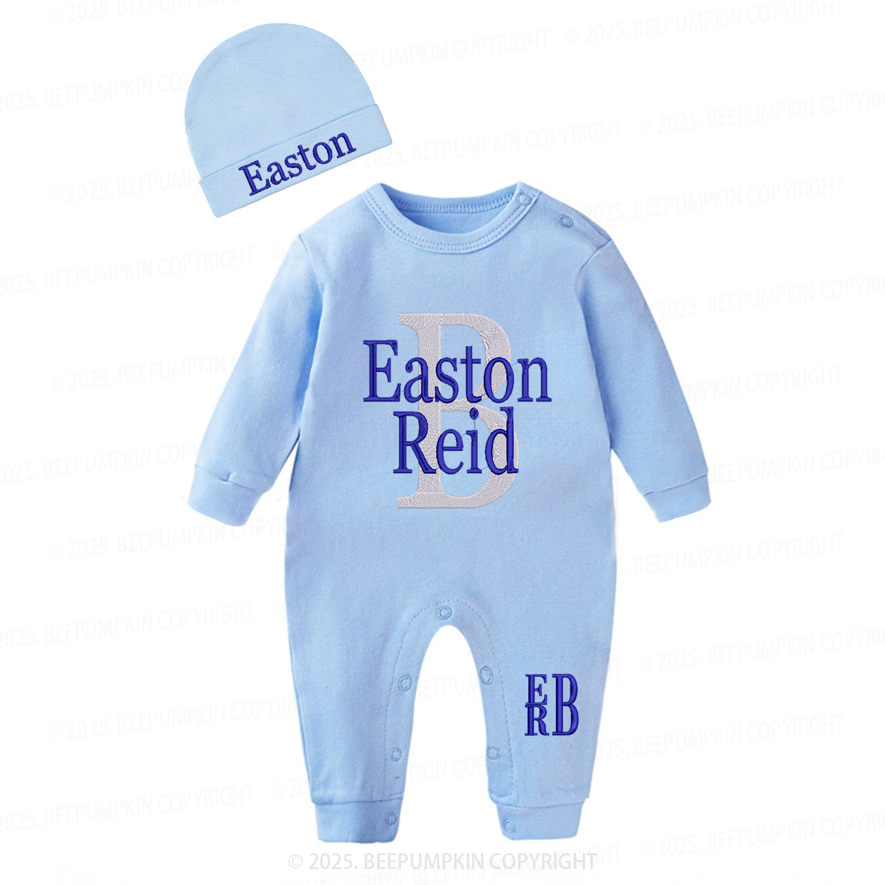 2 Pieces Personalized Baby Rompers Sets (Big Letters) Sale-Beepumpkin™