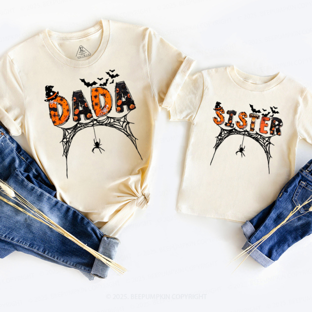 Personalized Spooky Web Halloween Family Matching Shirts