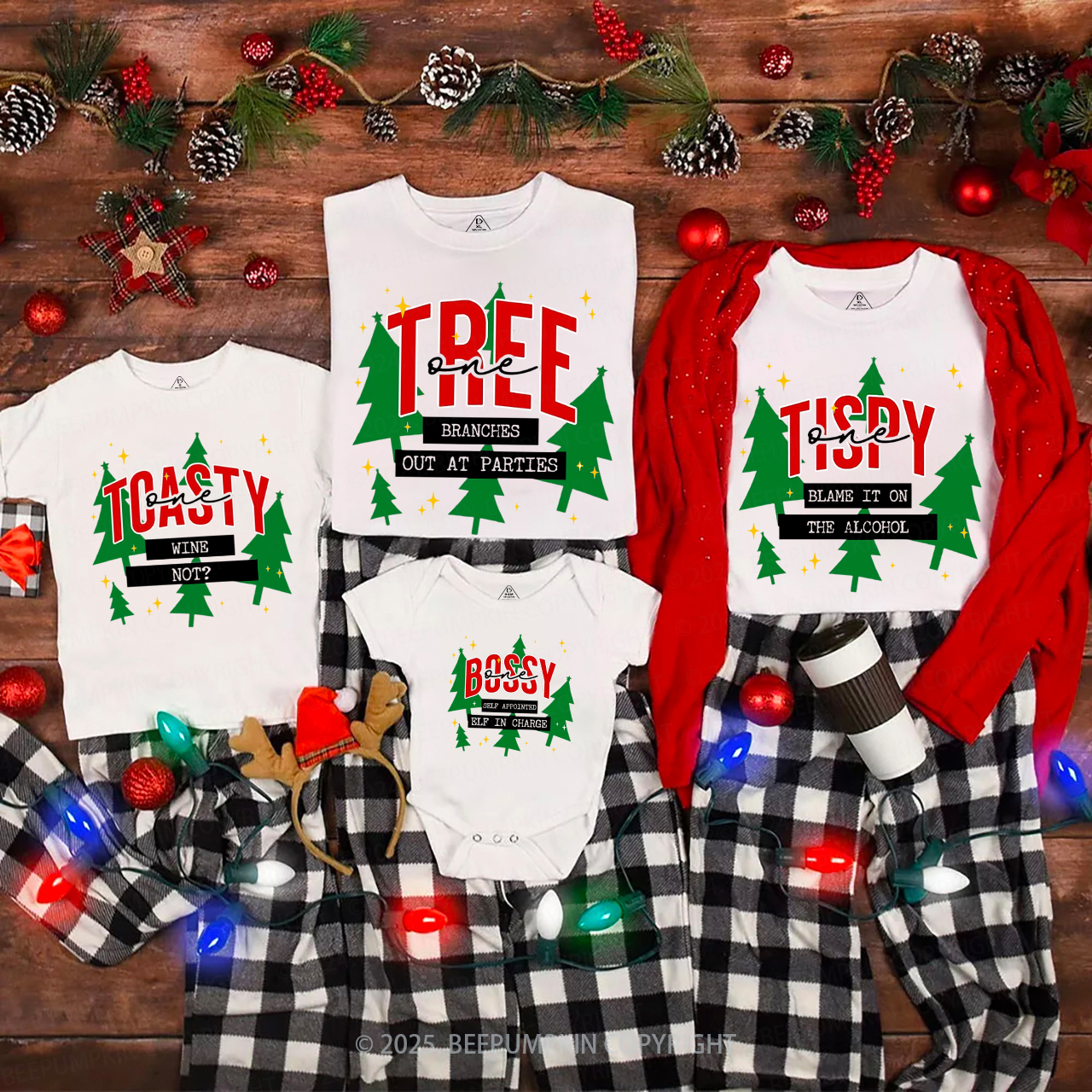 Personalized Funny Group Christmas Family Matching T-Shirts Beepumpkin