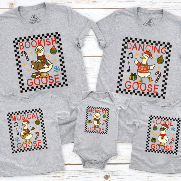 Personalized Goose Christmas Family Matching T-Shirts Beepumpkin