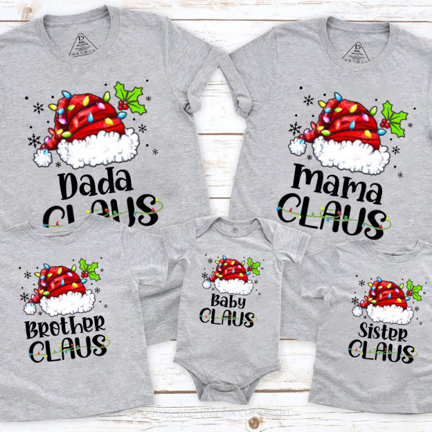 Personalized Claus Squad Christmas Family Matching T-Shirts Beepumpkin