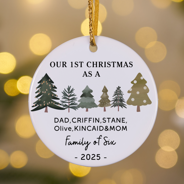 Personalized Family of Three Christmas Gift Ornament