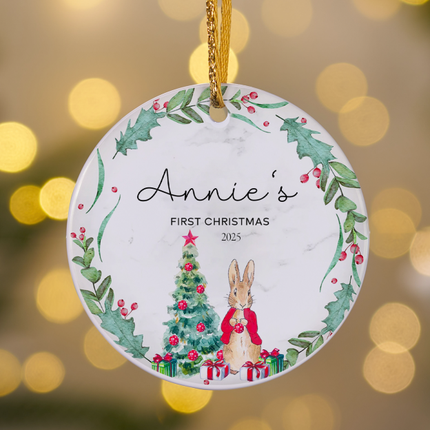Personalized First Christmas Peter Rabbit Christmas Ornament Gift 
