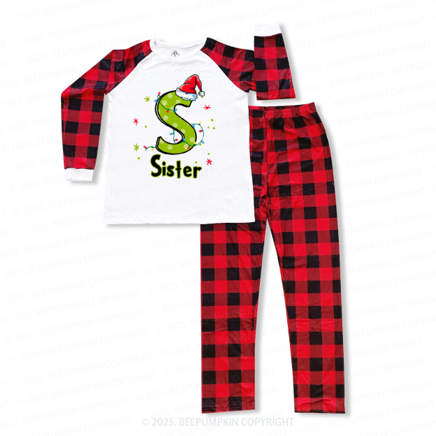 Personalized Festive Alphabet Fun Christmas Family Matching Pajamas