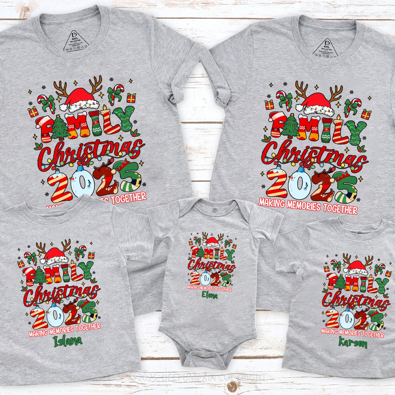 Personalized Christmas Magic 2025 Family Matching T-Shirts Beepumpkin