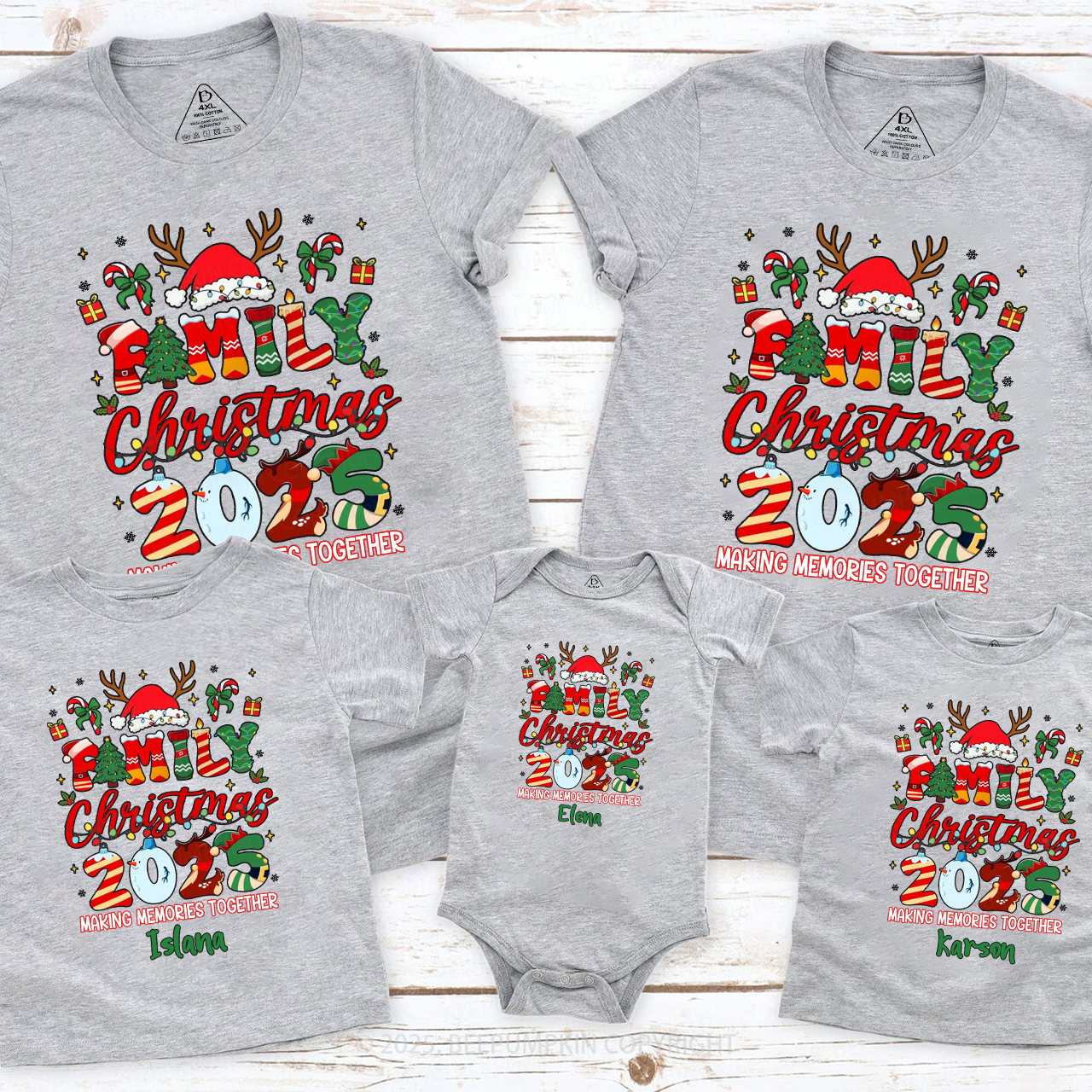 Personalized Christmas Magic 2025 Family Matching T-Shirts Beepumpkin
