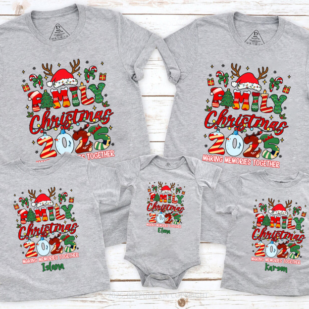 Personalized Christmas Magic 2025 Family Matching T-Shirts Beepumpkin