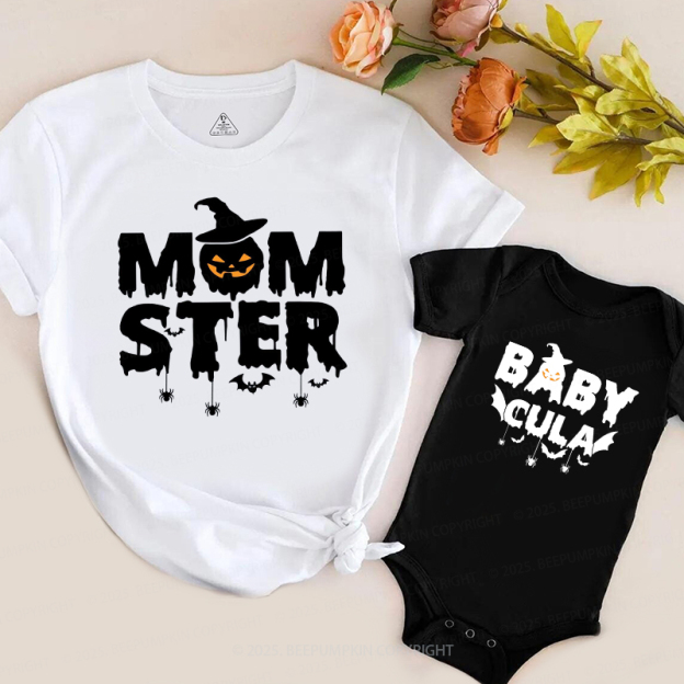 Personalized Halloween Momster Dadcula Family Matching Shirts