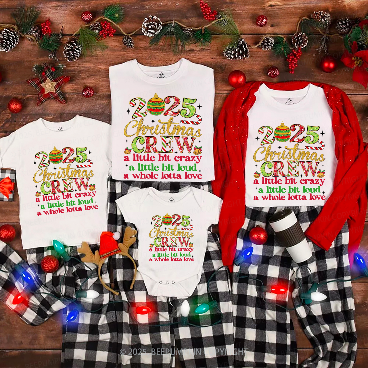 Christmas Crew 2025 Family Matching T-Shirts Beepumpkin