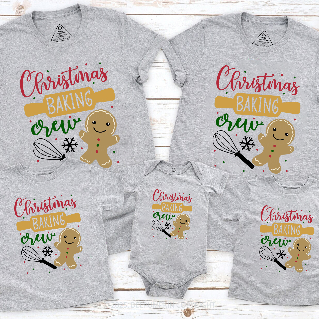 Christmas Baking Crew Family Matching T-Shirts Beepumpkin