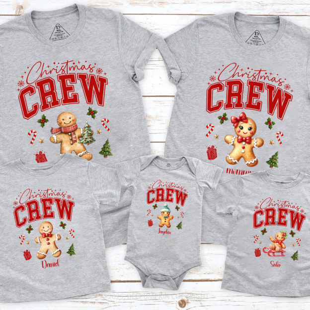 Personalized Christmas Crew Family Matching T-Shirts Beepumpkin