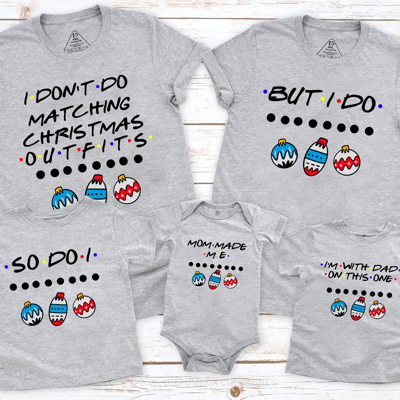 Personalized Holiday Harmony Christmas Family Matching T-Shirts Beepumpkin