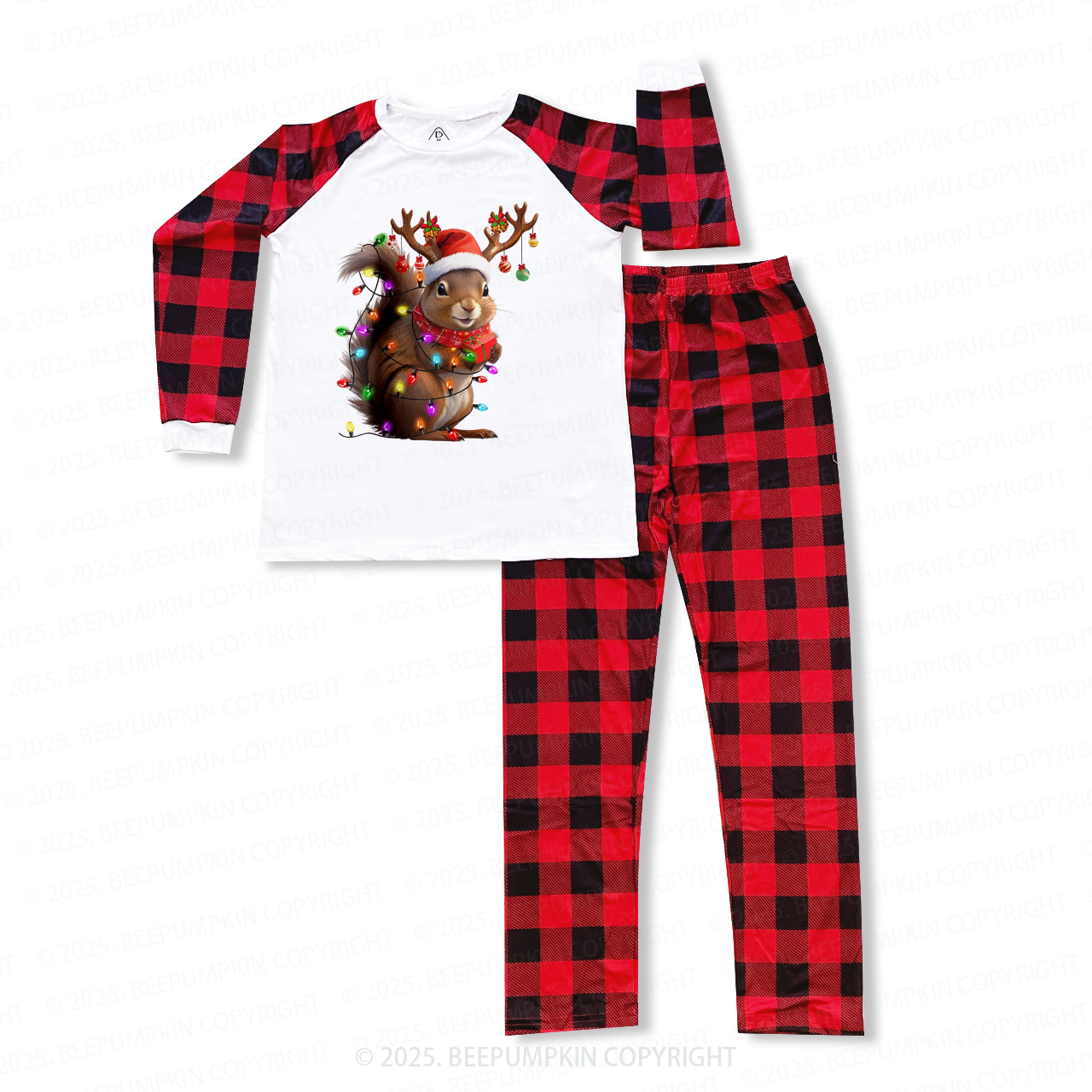 Squirrel Christmas Lights Christmas Family Matching Pajamas