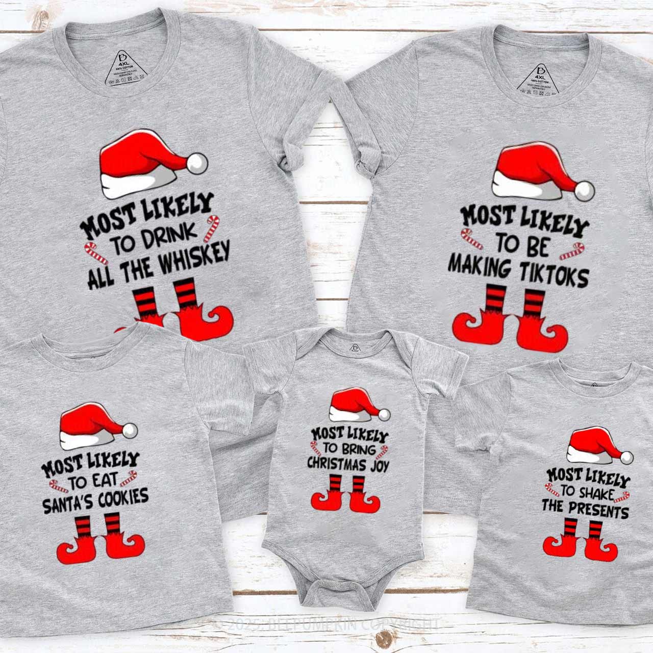 Personalized Most Likely To Christmas Family Matching T-Shirts Beepumpkin