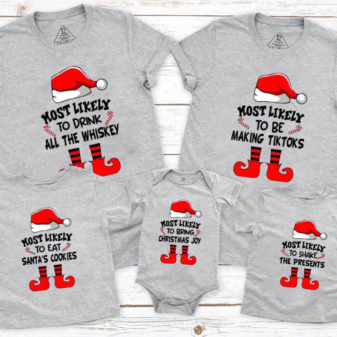 Personalized Most Likely To Christmas Family Matching T-Shirts Beepumpkin