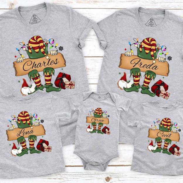 Personalized Elf's Gift Family Matching T-Shirts Beepumpkin