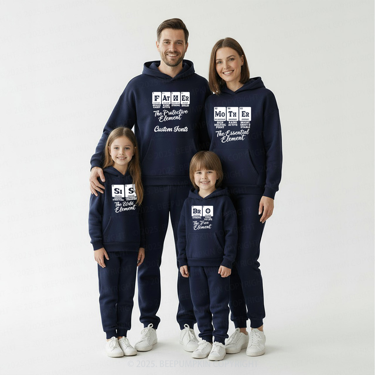 Personalized Element Family Matching Hoodie Set
