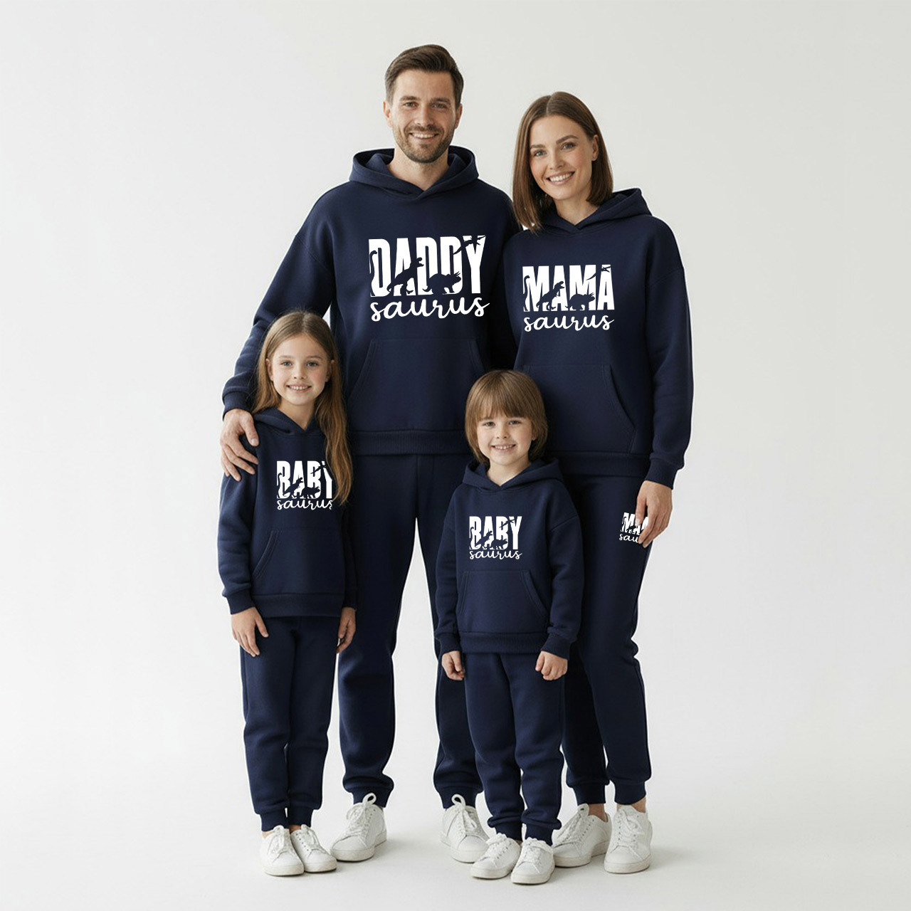 Personalized Saurus Family Matching Hoodie Set