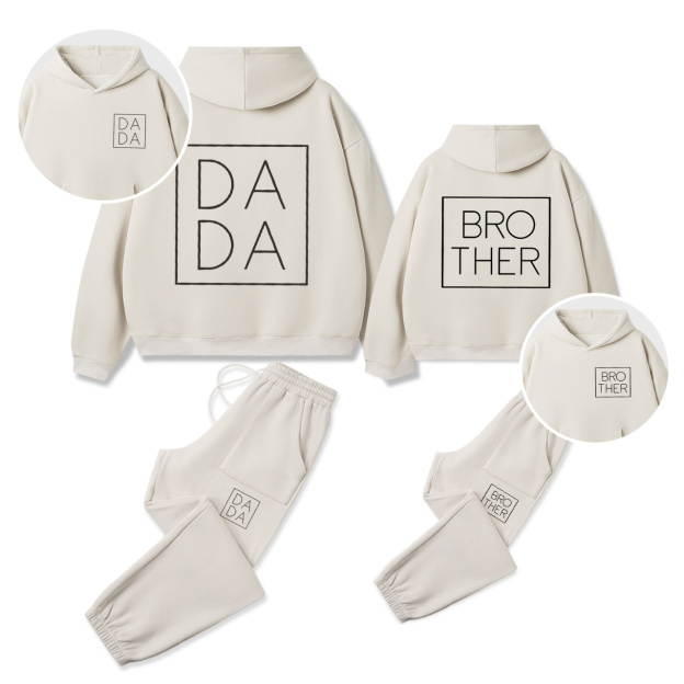 Personalized Dada Mama Sister Brother Family Matching Hoodie Set