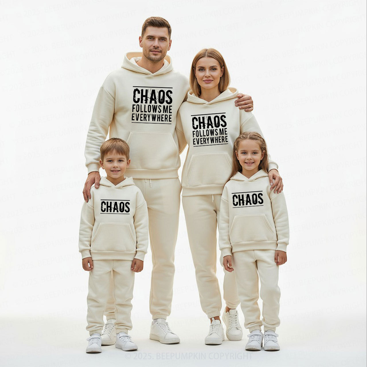Chaos Follows Me Everywhere Family Matching Hoodie Set